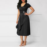 Filomena - Elegantes midikleid – Schwarz