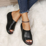 Kara | Gepolstert Schnalle Sandalen – Schwarz