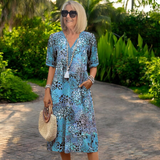 Nolwenn – Weiches, Atmungsaktives Kleid – Blau