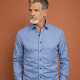 Slim-Fit Herrenhemd mit langen Ärmeln für Business- und Freizeitoutfits | Reinout – Blau