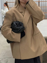 Blazerjacke – übergroße herbstjacke in lockerer passform für damen – Khaki