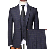 Herren Anzug dreiteilig | Klassischer Aufbau mit klarer Form – Marineblau