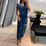 Brigitte - Trendiges set mit bluse und hose – Blau