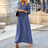 Brinja - Bequemes, locker sitzendes Maxikleid – Blau