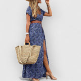 AGNES | Elegantes Boho-Sommerkleid – Blau