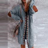 Laetitia – modische strickjacke mit kapuze – Blau