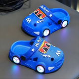 KidVroom - LED Autoslipper Für Kinder Mit Leuchtenden Rädern Und Riemen – Blau