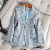 Blythe – eleganter tweedblazer – Blau