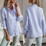 Ines |  Blaues Hemd mit Aufdruck – Blau