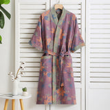 Blumenkimono Bademantel für Elegante Momente – Lila