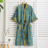 Blumenkimono Bademantel für Elegante Momente – Grün