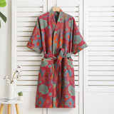 Blumenkimono Bademantel für Elegante Momente – Rot