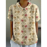 Katharina | Bluse aus Baumwollmischgewebe mit Blumenmuster – Mehrfarbig 1
