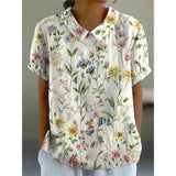 Katharina | Bluse aus Baumwollmischgewebe mit Blumenmuster – Mehrfarbig 4
