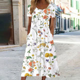 Heirich - Sommerliches Kleid mit böhmischem Blumenmuster – Weiß