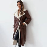 Monroe - eleganter langer wintermantel für damen – Bruin