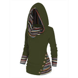 Saymera | lässiger tribal-hoodie – Grün