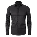 Braony | Klassisches Langarmh Herrenhemd mit modernem Slim-Fit – Schwarz