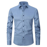 Braony | Klassisches Langarmh Herrenhemd mit modernem Slim-Fit – Blau