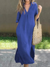 Amalie - Lässiges Freizeitkleid – Blau