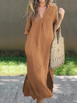 Amalie - Lässiges Freizeitkleid – Braun