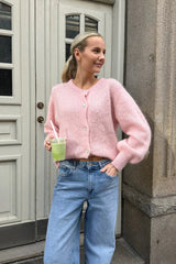 Karis | Lässige Damen-Strickjacke – Rosa