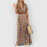 AGNES | Elegantes Boho-Sommerkleid – Braun