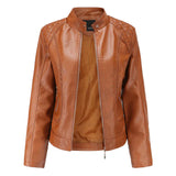 Alda – stylische lederjacke – Braun