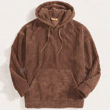 Kapuzenpullover aus geripptem cord - zereno – Braun