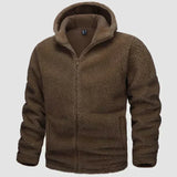 Roland - fleecejacke mit kapuze für männer – Braun