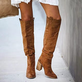 Julia | Trendige Damen-Stiefel mit Blockabsatz – Braun