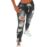 Florinda | Vintage Distressed High-Waist Jeans – Grau