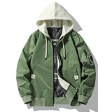 Maciej - stylische herrenjacke mit kapuze – Armeegrün