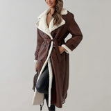 Wintermantel - aus weichem leder – Braun