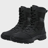 Bequeme hohe wanderstiefel für männer – Schwarz