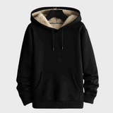 Melle - bequemer fleece-hoodie für herren douillet – Schwarz