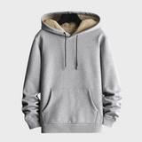 Melle - bequemer fleece-hoodie für herren douillet – Hellgrau