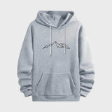 Herren-hoodie mit bergaufdruck – Hellgrau
