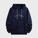 Herren-hoodie mit bergaufdruck – Marineblau