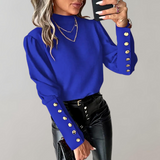 Trendy Damenbluse mit Spitze - Clara – Blau
