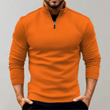 Warmer herrenpullover mit reißverschluss – Orange