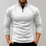 Warmer herrenpullover mit reißverschluss – Weiß