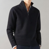 Warmer Fleece-Zip-Pullover für Herren | Perfekt für Outdoor-Aktivitäten – Schwarz