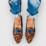 Lina | Slipper-Loafer aus Suède – Leopard