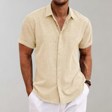 Elijah | Relaxed Fit Kurzarm Stylisches Sommerhemd – Beige