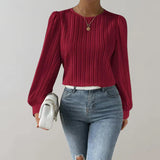 Dagny – elegante Damenbluse – Rot