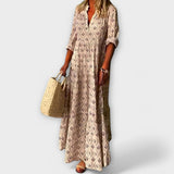 Sera - Elegantes und Bequemes Maxi-Kleid für die Frühlingsmode – Beige