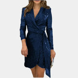 Sofia Elegante Wickelkleid – Blau