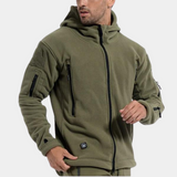 Warme fleecejacke mit kapuze – Olive