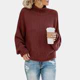 Weicher und stylischer damenpullover – Weinrot